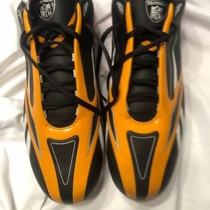 Reebok PRO BURNER Football Cleats Blk/Wht/Org 13.5